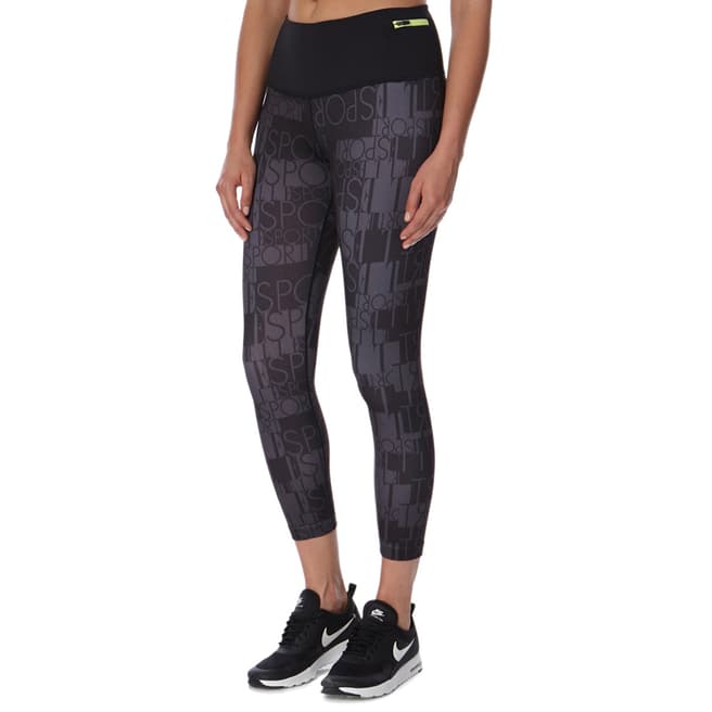 Elle Sport Black/Grey 7/8 Training Leggings with Pocket