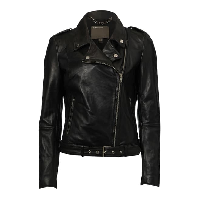 Muubaa Black Leather Argal Biker Jacket
