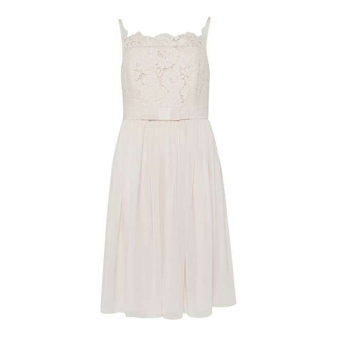 Ted Baker Baby Pink Mimee Lace Bodice Midi Dress