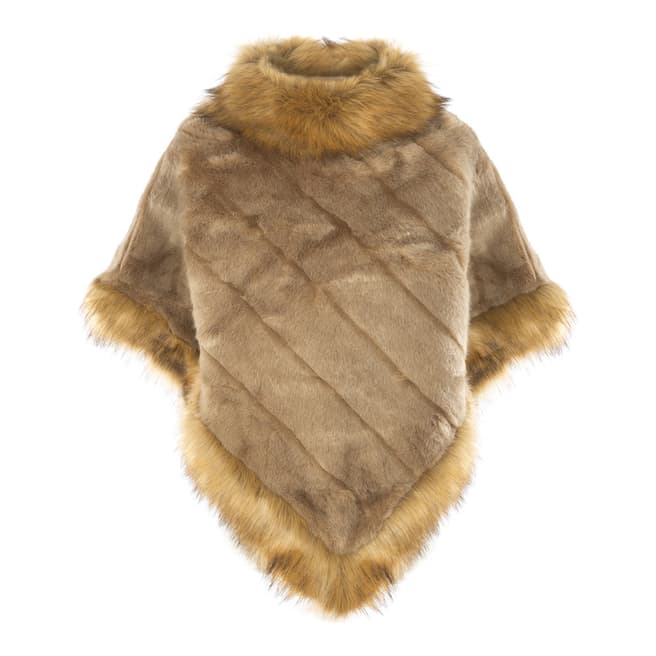 JayLey Collection Luxury Faux Fur Poncho