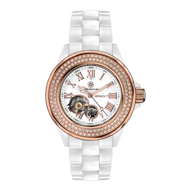 Mathis Montabon Women's Rose Gold and White Ceramic Watch