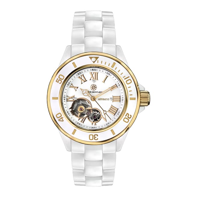 Mathis Montabon Women's Gold and White Ceramic Watch