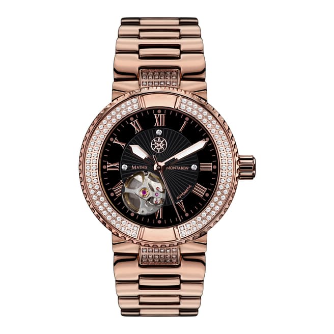 Mathis Montabon Women's Black and Rose Gold Stainless Steel Watch