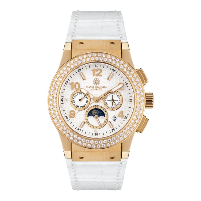 Mathis Montabon Women's Gold and White Leather Watch
