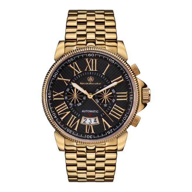 Mathis Montabon Mens Black and Gold Stainless Steel Watch