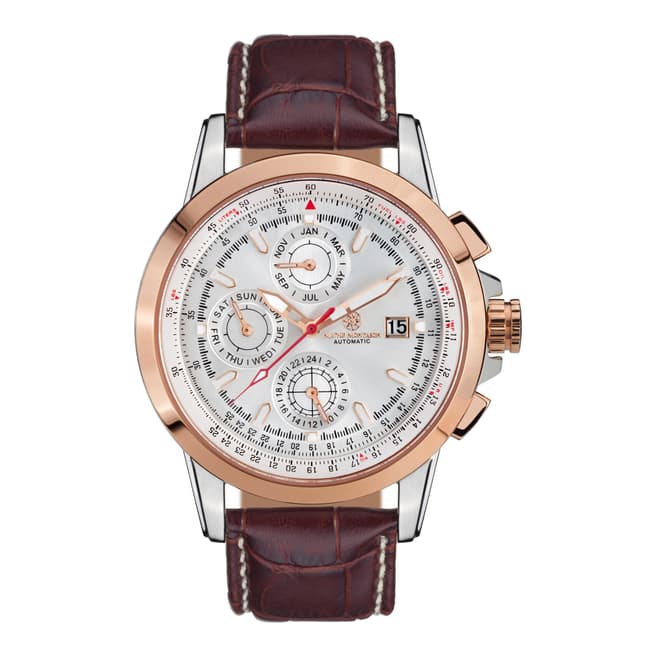 Mathis Montabon Men's Rose Gold and Brown Leather Watch