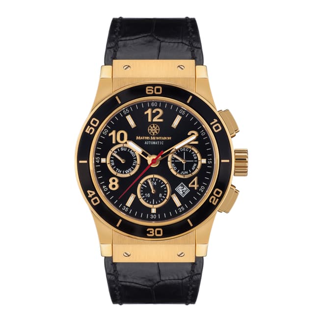 Mathis Montabon Men's Gold and Black Leather Watch
