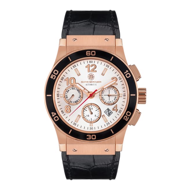 Mathis Montabon Men's Rose Gold and Black Leather Watch