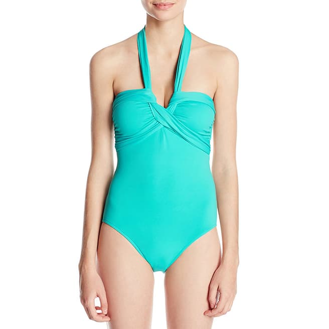 Seafolly Turquoise Green Criss-Cross Swimsuit