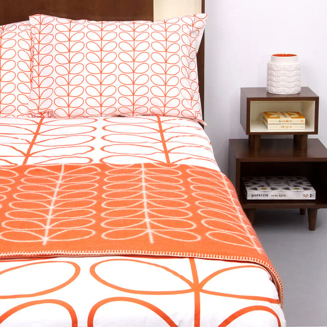 Orla Kiely Orange Pair of Linear Stem Pillowcases