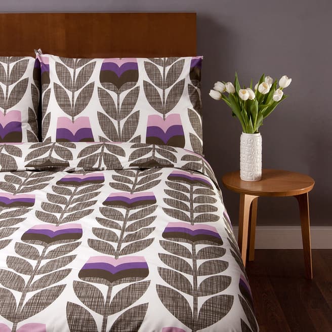 Orla Kiely Lavender Scribble Rosebud Pillowcases