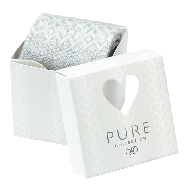 Pure Collection Heather Dove/Soft White Cashmere Mitts