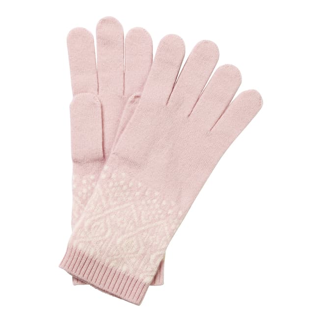 Pure Collection Opal/Soft White Cashmere Fairisle Glove