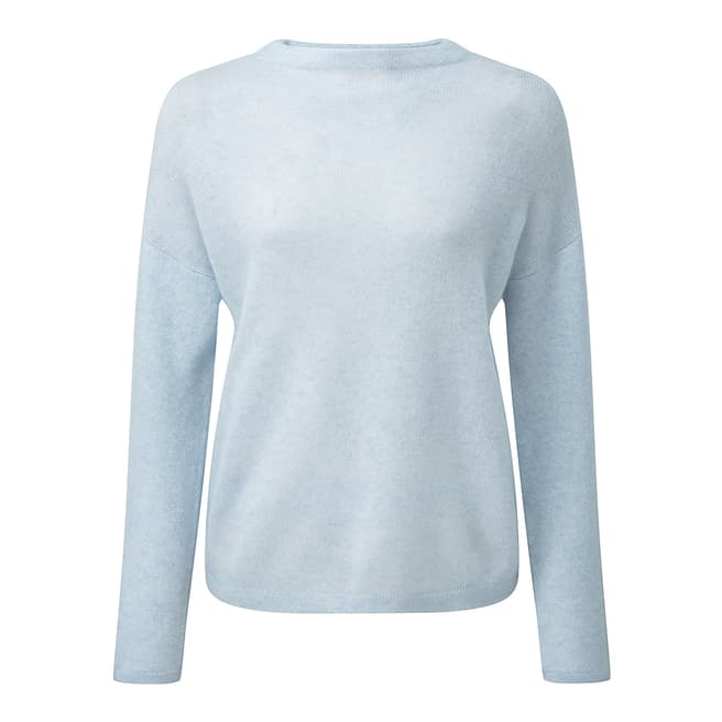 Pure Collection Light Blue Gassato Cashmere Relaxed Jumper
