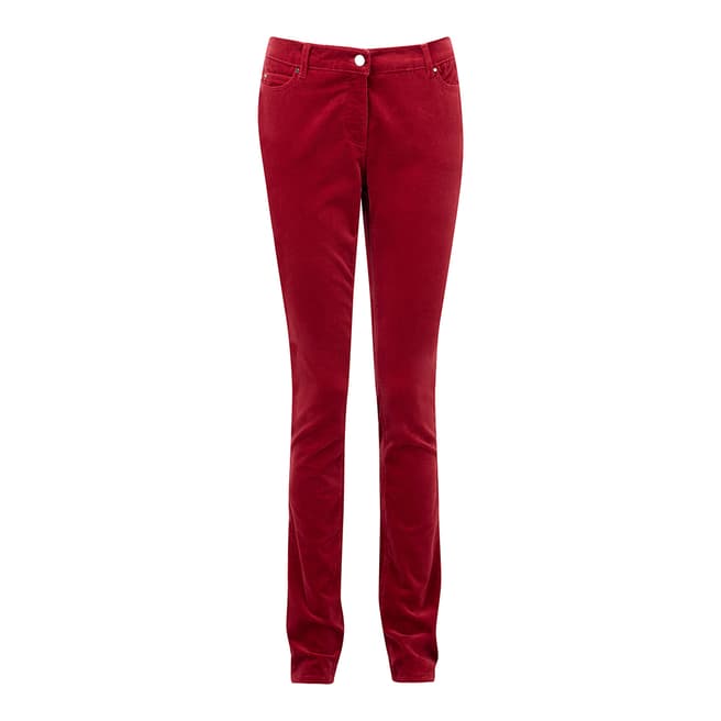 Pure Collection Red Washed Velvet Jeans