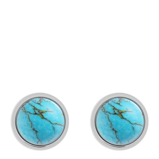 Alexa by Liv Oliver Silver Turquoise Post Earrings