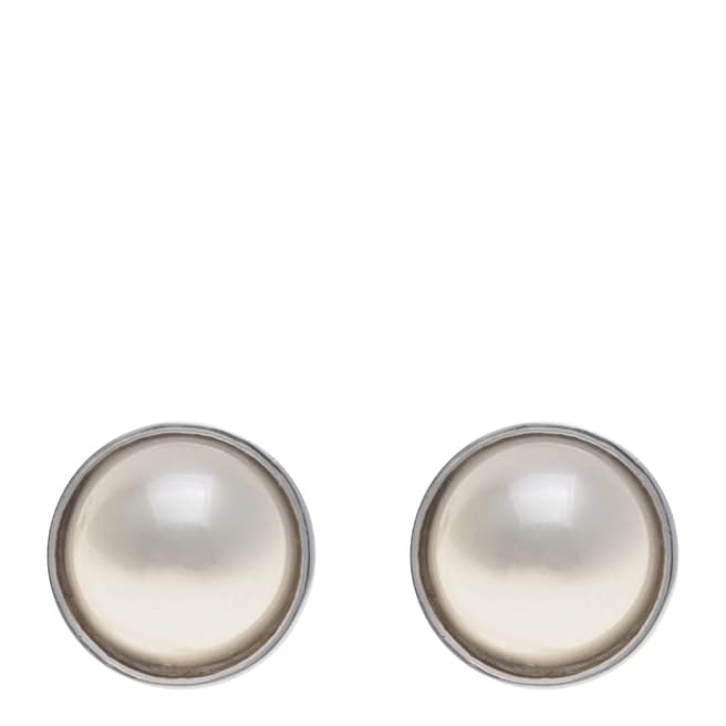 Alexa by Liv Oliver Silver and Pearl Post Earrings