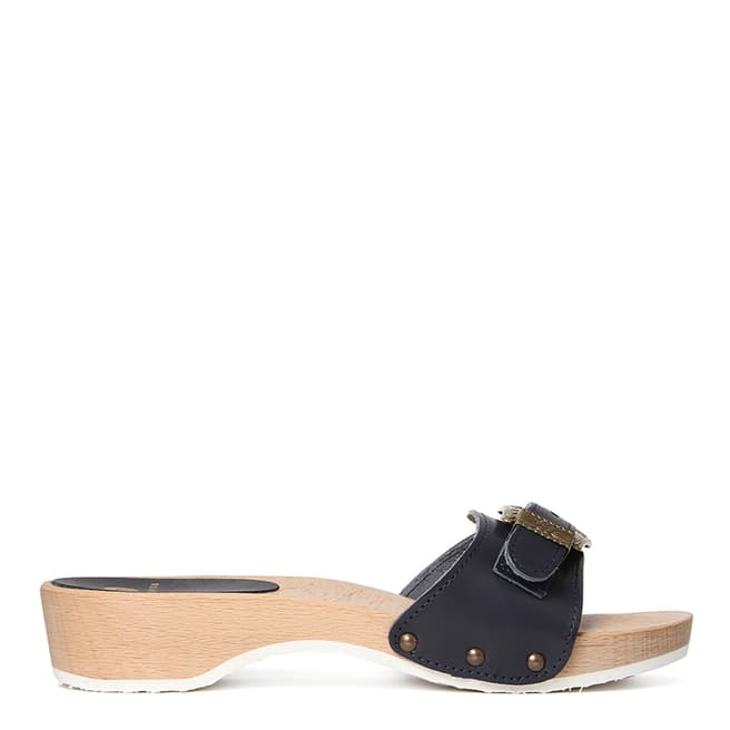 Hudson Navy Leather/Wooden Delany Sandals