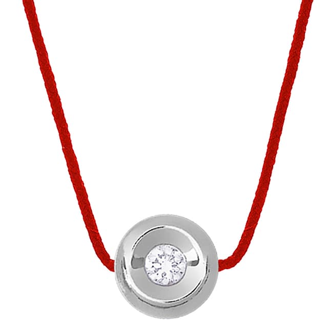Pretty Solos Red Weaved Diamond Necklace 0.05cts
