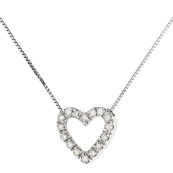 Pretty Solos White Gold Diamond Heart Necklace 0.07cts