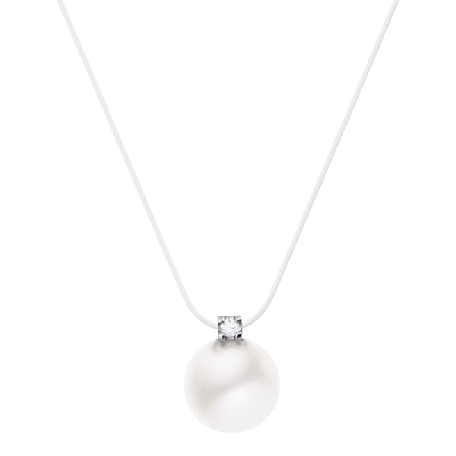 Dyamant Clear/White Freshwater Pearl Necklace 0.03cts
