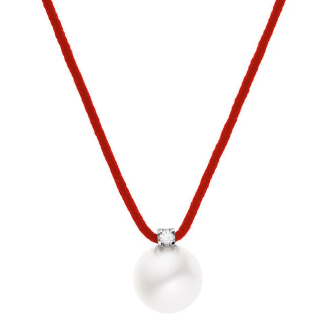 Pretty Solos Red Freshwater Pearl Necklace 0.03cts