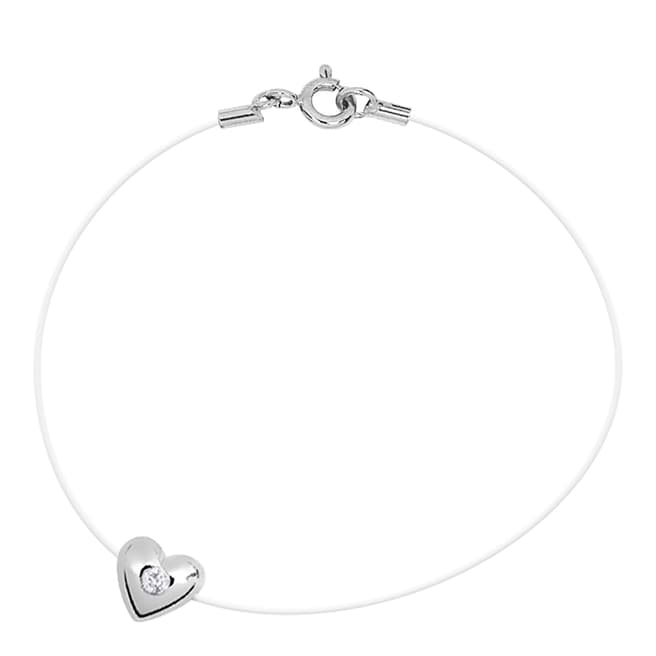 Pretty Solos Transparent String Heart Diamond Bracelet 0.03cts
