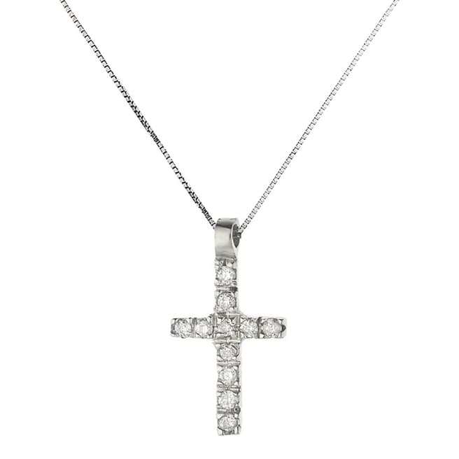 Only You Silver Cross Diamond Necklace 0.05cts