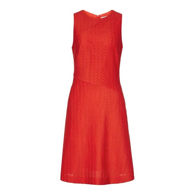 Reiss Clementine Red Magda Textured Dress