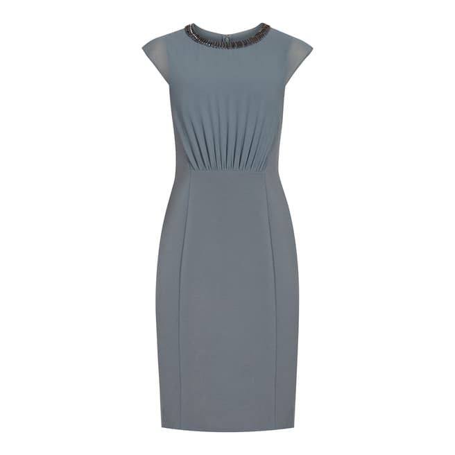 Reiss Grey Fitted Serre Dress