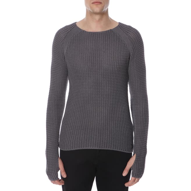 Replay Grey Cotton Jumper With Thumb Holes