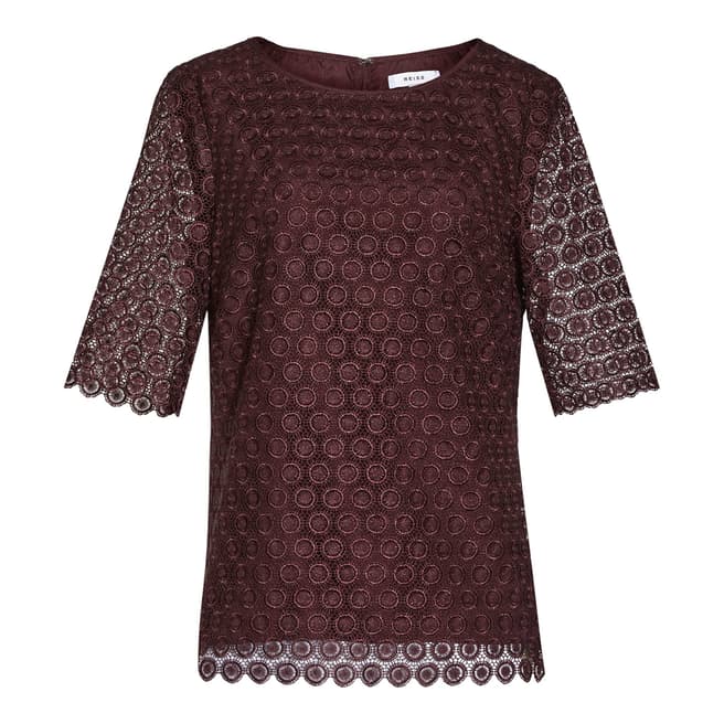 Reiss Red Lace Dee Top