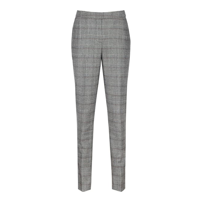 Reiss Grey Check Wool Blend Musk Trousers
