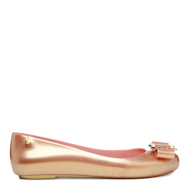 Vivienne Westwood for Melissa Rose Gold Buckle Space Love Flats