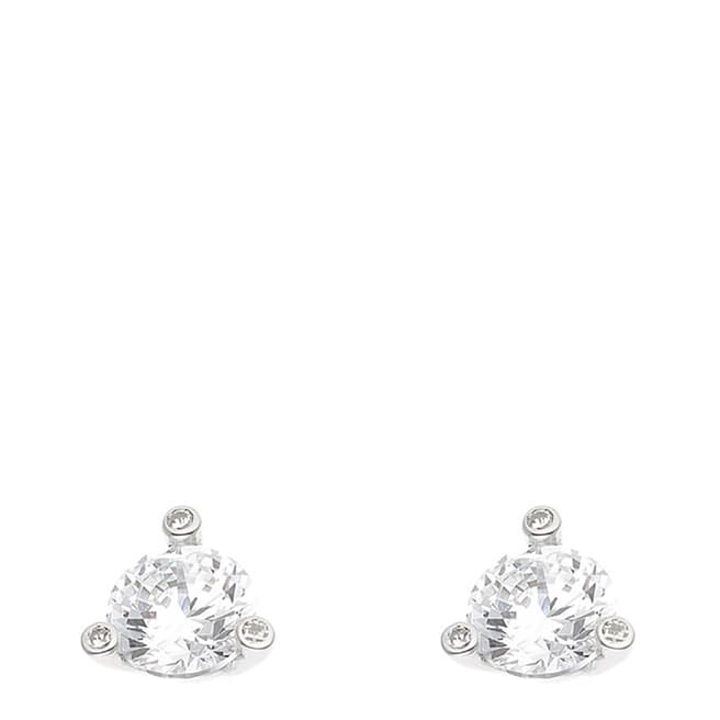 Wish List Silver/White Zirconium Creole Earrings