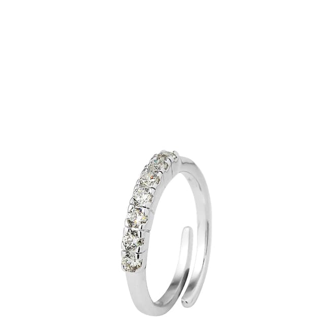 Wish List Silver/White Adjustable Zirconium Half Wedding Ring