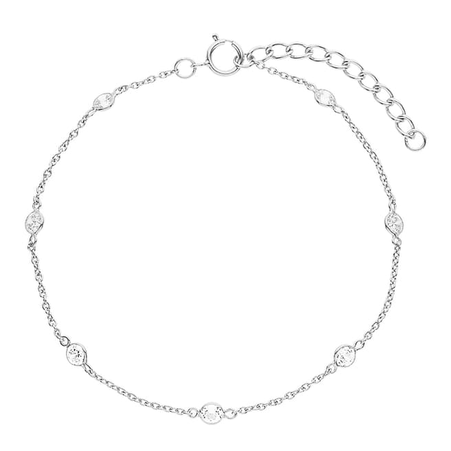 Wish List Silver Zirconium Chain Bracelet