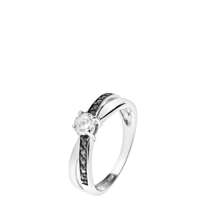 Wish List Silver/Black/White Solitaire Ring