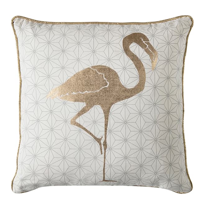Gallery Living Gold Geo Flamingo Cushion 45x45cm