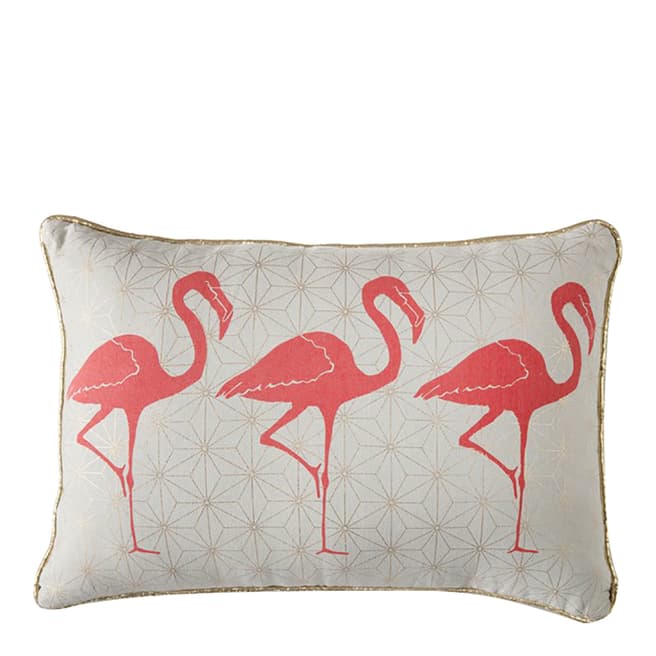 Gallery Living Blush/Gold Geo Flamingo Trio Cushion 35x50cm