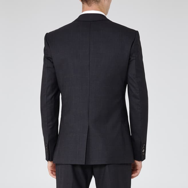 Reiss Navy Checked Modern Fit Suit Jacket