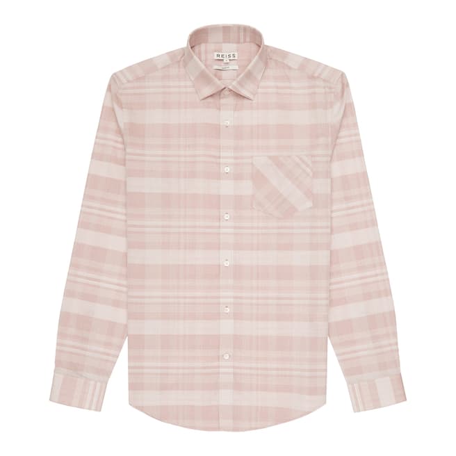 Reiss Pink Cotton Ramirez Check Shirt