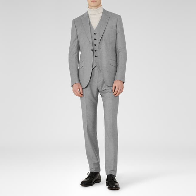 Reiss Grey Samuel Peak Lapel Wool Suit