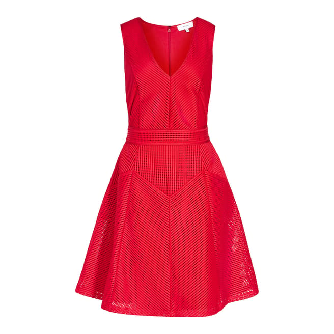 Reiss Red Topaz Textured Dress