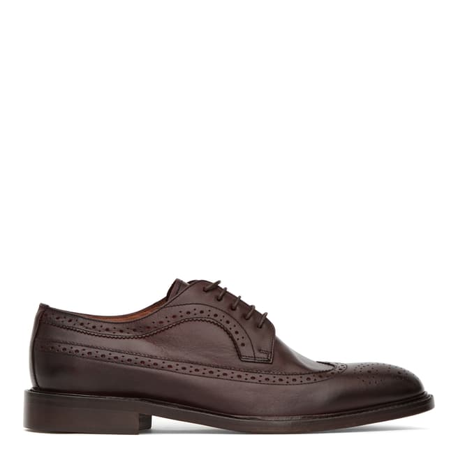 Reiss Dark Brown Leather Ash Brogue Shoes