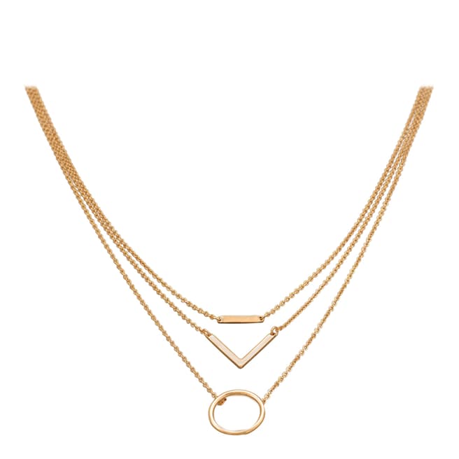 Chloe Collection by Liv Oliver Gold Plated Geometric Necklace