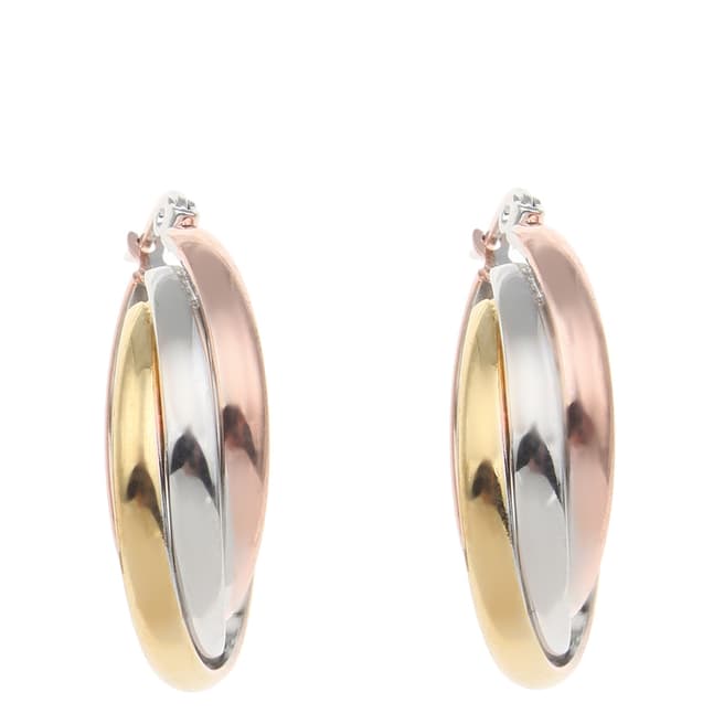 Chloe Collection by Liv Oliver Gold Plated/Rose Gold Plated Twist Hoop Earrings