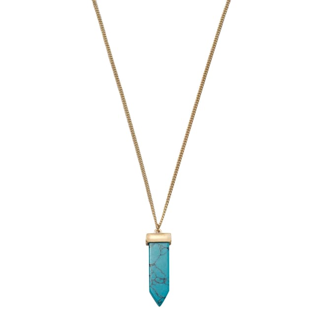 Chloe Collection by Liv Oliver Gold Turquoise Spike Necklace