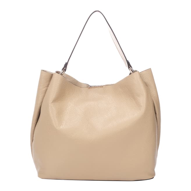 Massimo Castelli Cream Leather Handbag