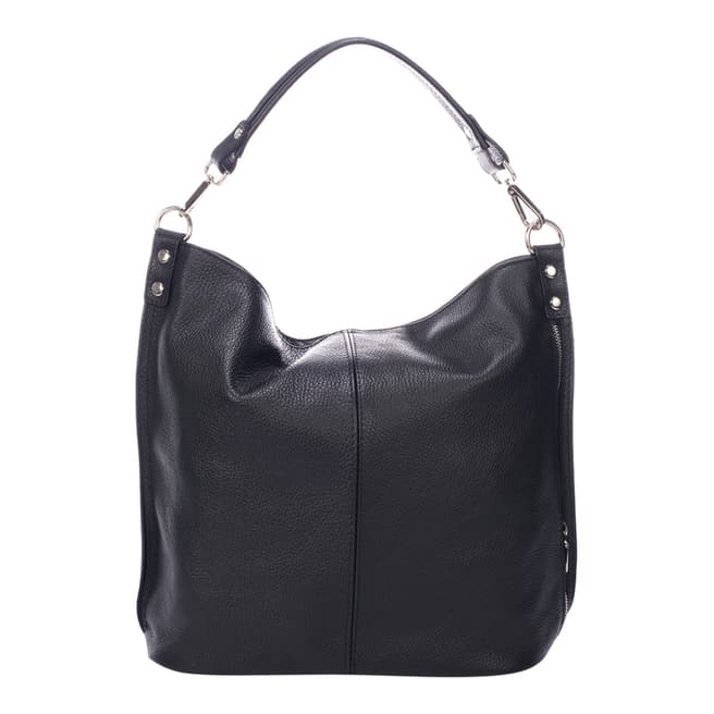Massimo Castelli Black Leather Shoulder Bag